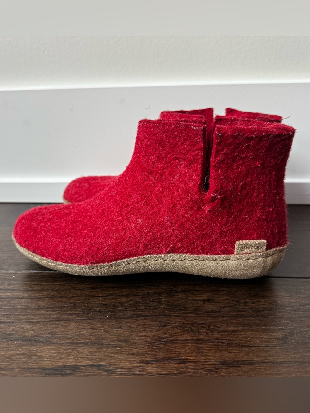 Glerup Red Wool Slippers size 36